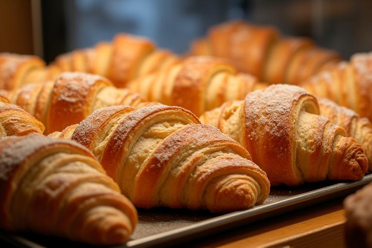 Fresh croissants and artisan pastries